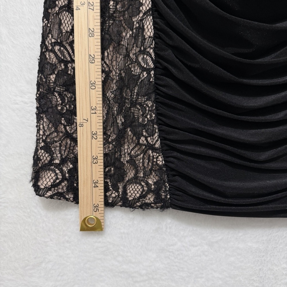 Betsy‎ & Adam Lace Bodycon Black Nude Dress - Picture 9 of 9